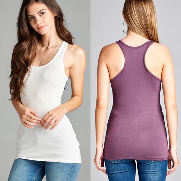 SADIE✨ white tank top racerback - Picture 2 of 2
